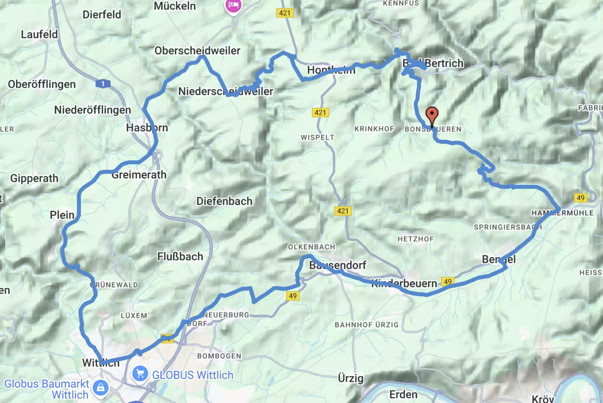 Maare-Mosel-Radweg Treintunnels route 53km